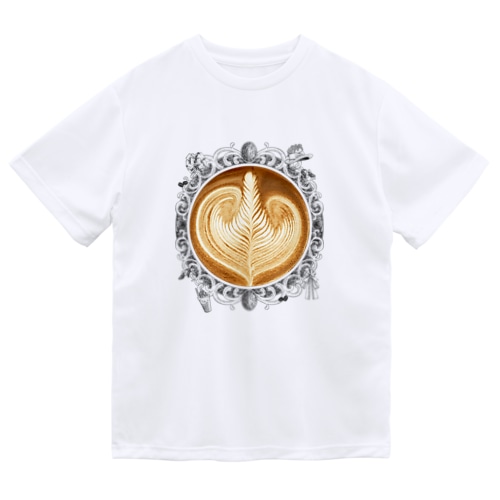 【Lady's sweet coffee】ラテアート エレガンスリーフ / With accessories Dry T-Shirt