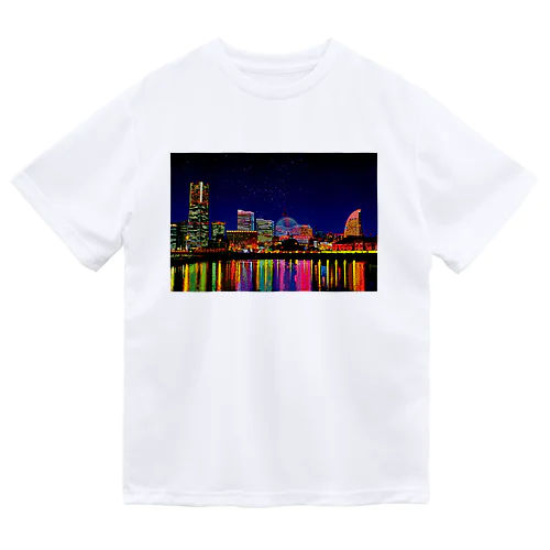 横浜 みなとみらいの夜景 ドライTシャツ