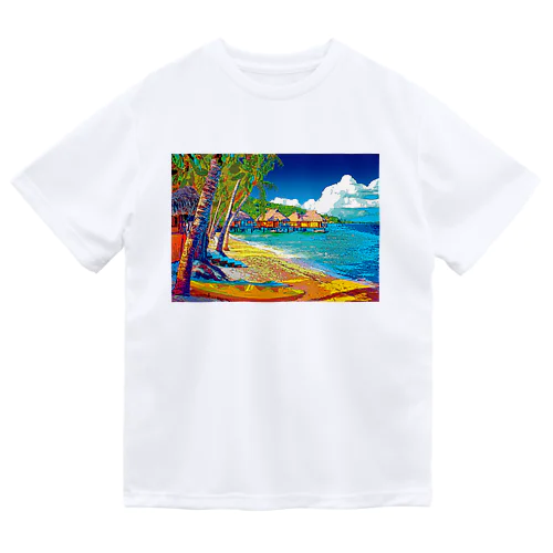 ボラボラ島の水上バンガロー ドライTシャツ