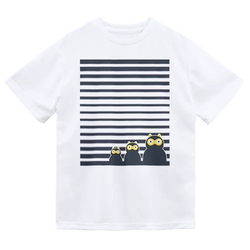 青ボーダーたぬきケーキ Dry T-Shirt