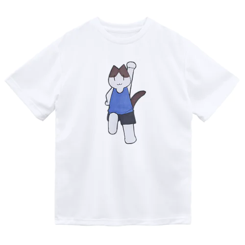 フィットネスにゃんこ 跳ねる Dry T-Shirt