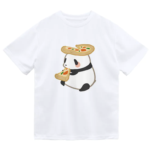 ピザを食べてご満悦のパンダ ドライTシャツ