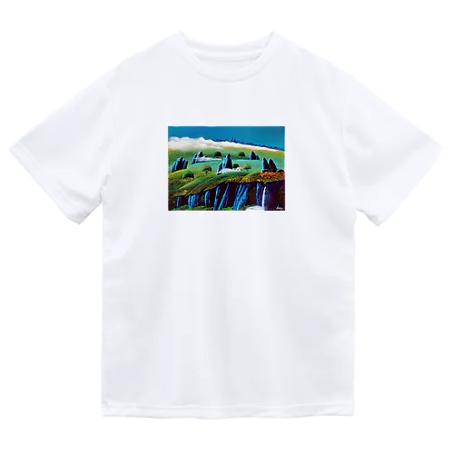 ブルー奇岩の丘 ドライTシャツ