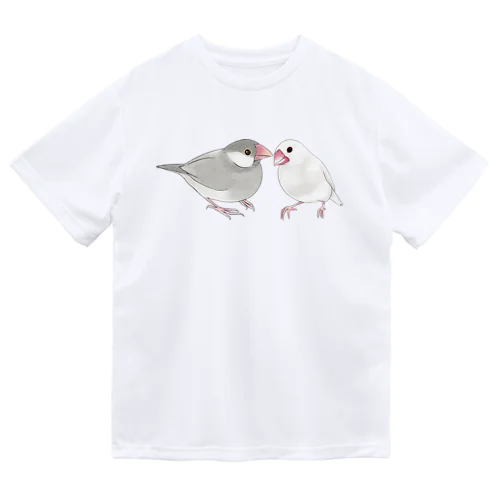 幸せ文鳥ちゃん【まめるりはことり】 ドライTシャツ