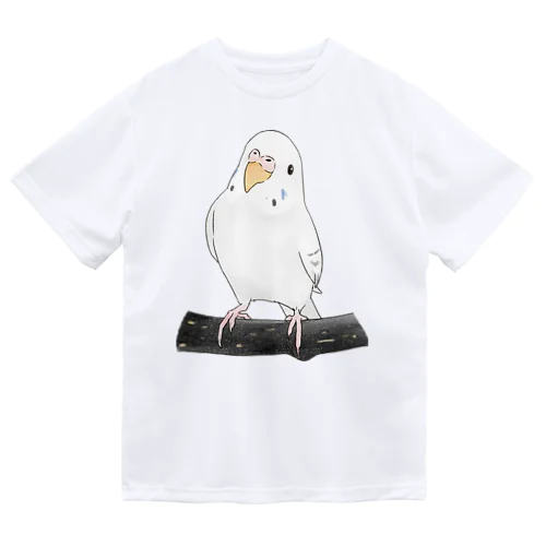 まったりセキセイインコちゃん【まめるりはことり】 ドライTシャツ