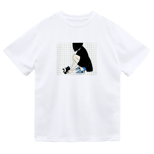 猫を拾う女の子。 Dry T-Shirt