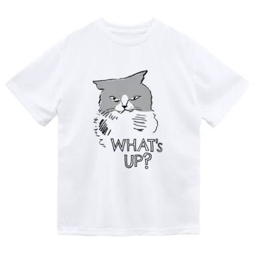 What's up? ハチワレ猫くん ドライTシャツ