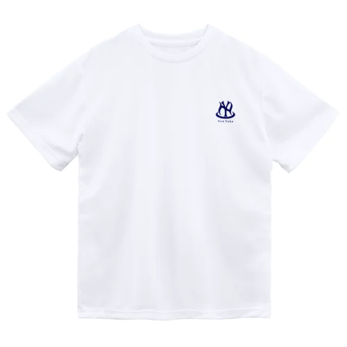 入浴 NY NewYoku コン色大ロゴ 胸にワンポイント ドライTシャツ