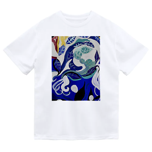 紺碧の葉魚と花❷ ドライTシャツ