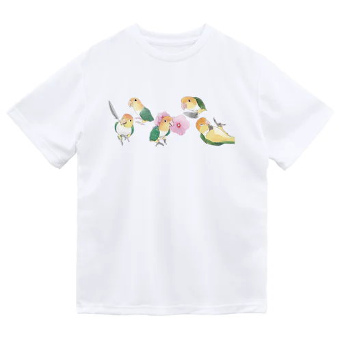 あつまれシロハラインコちゃん【まめるりはことり】 ドライTシャツ