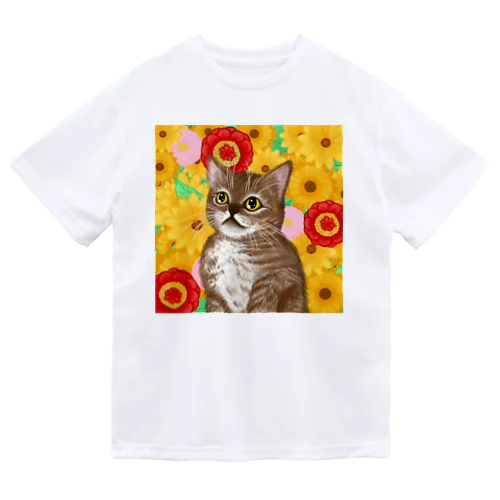 ねこ 花×華  Dry T-Shirt