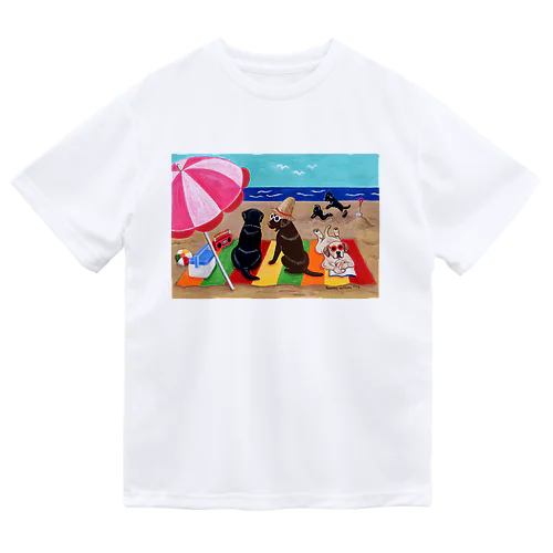 浜辺のラブラドール ドライTシャツ