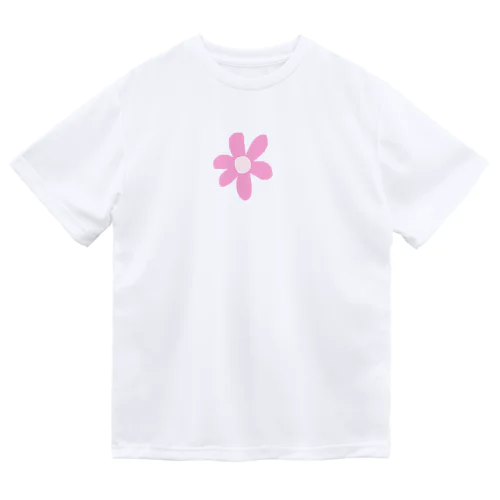 Dusty pink flower ドライTシャツ