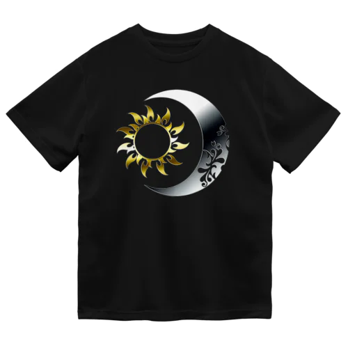 太陽と月 (Gold & Silver) ドライTシャツ