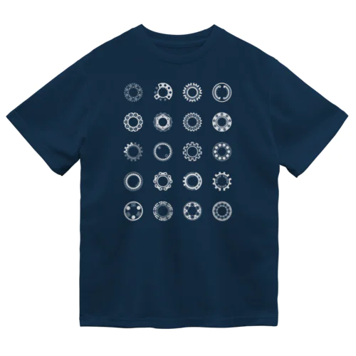 青色機械要素柄 ドライTシャツ（トーンドット） Dry T-Shirt