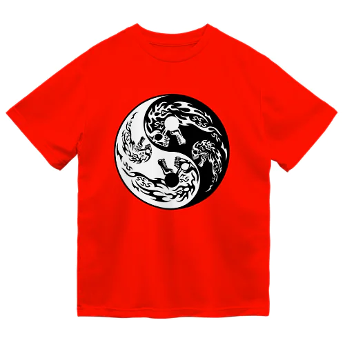 陰陽二連髑髏 旋転（オリジナル家紋シリーズ） Dry T-Shirt