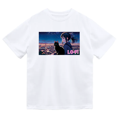 時空の旅猫アルトとミアの夜景物語 Dry T-Shirt