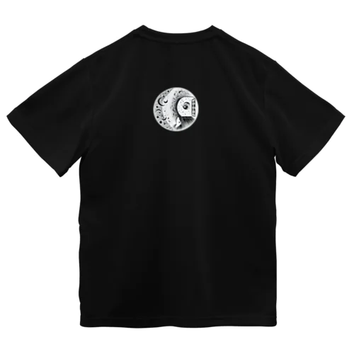 孤独の月(AI生成)反転 ドライTシャツ