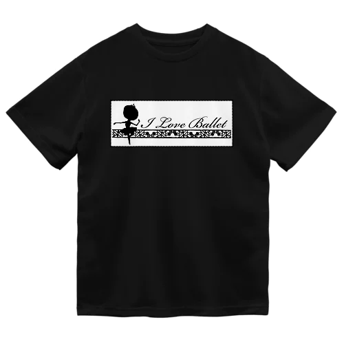 バレリーナ・影01（I Love Ballet/枠あり/黒/白背景） Dry T-Shirt