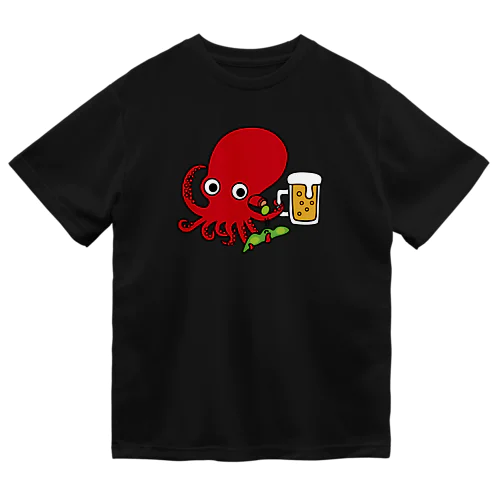 【両面同柄】タコとビールと枝豆 ドライTシャツ