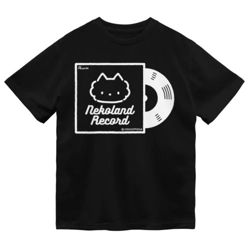 【両面】ねこらんどレコード/表面ホワイト ドライTシャツ