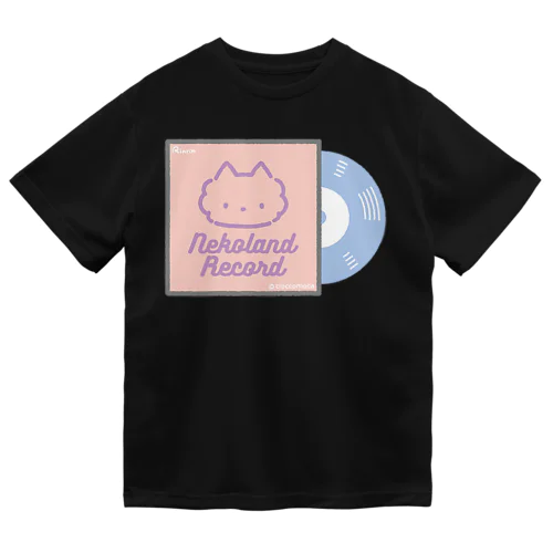 【両面】ねこらんどレコード/表面パステル ドライTシャツ