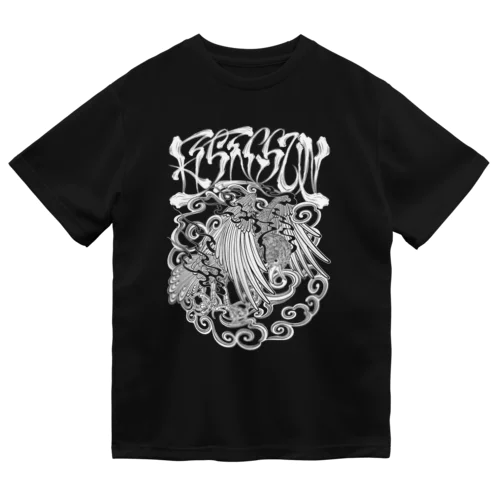 Rising sun Crow (White Print) ドライTシャツ