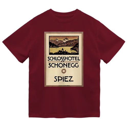 スイス・ベルン州シュピーツのシャトーホテルの古い広告 Dry T-Shirt