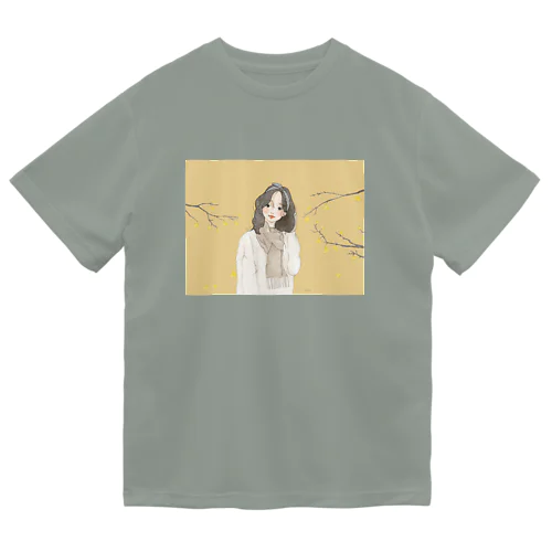 秋、いちょうと女の子 Dry T-Shirt