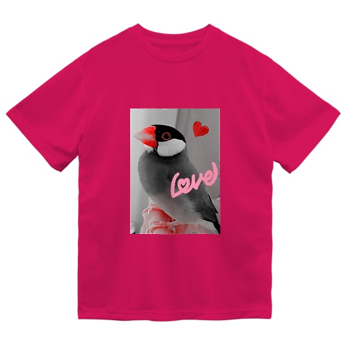 BLACK×REDな文鳥さん Dry T-Shirt
