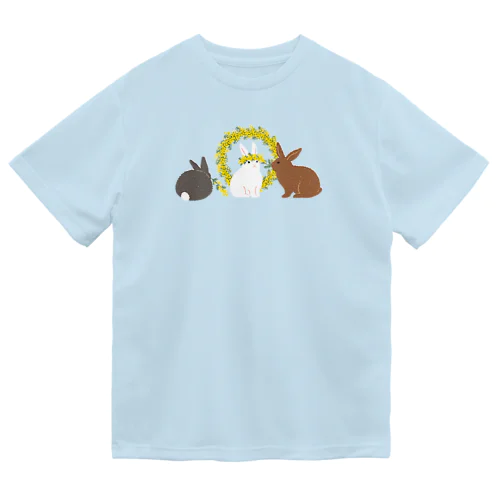 ウサギとミモザ ドライTシャツ