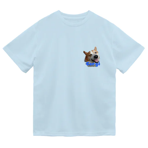 ウィンク コーギードライTシャツ青 Dry T-Shirt