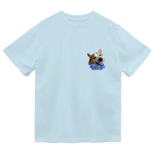 ウィンク コーギードライTシャツ青 ドライTシャツ