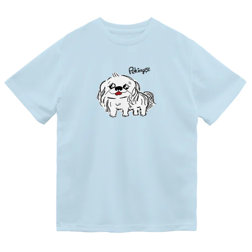 笑うペキニーズ(白) ドライTシャツ