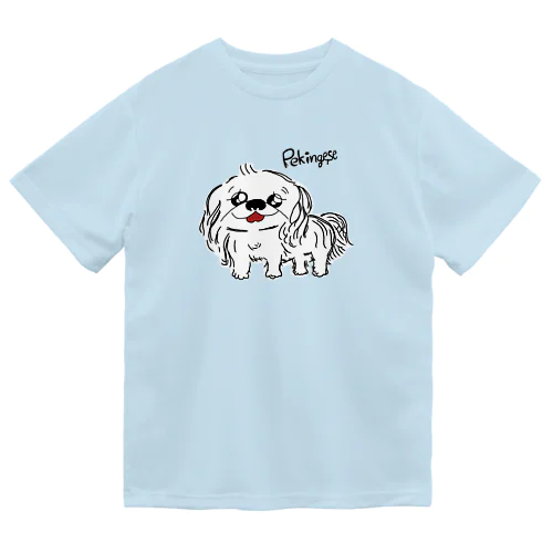 笑うペキニーズ(白) ドライTシャツ