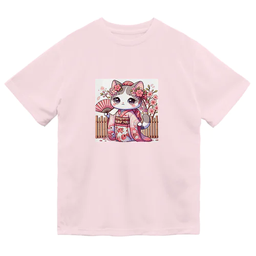 振り袖ねこ ドライTシャツ