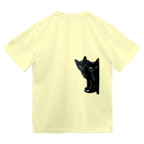黒猫は見た・バックプリント ドライTシャツ