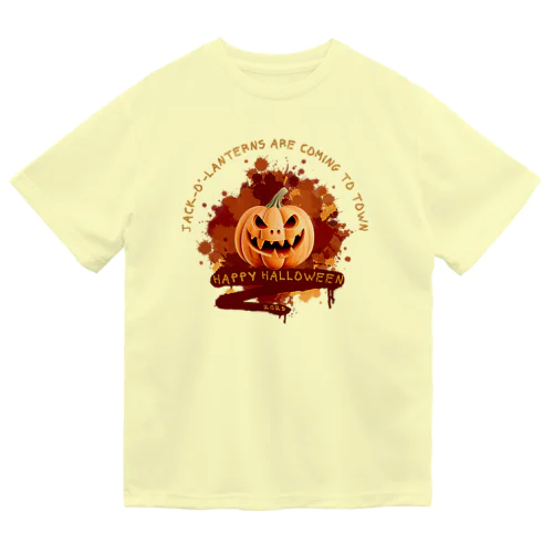 ハロウィンのかぼちゃ「ジャック・オー・ランタン」 ドライTシャツ