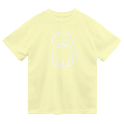 ねこじゃらしとネコ　シンプルTシャツ （白プリント） Dry T-Shirt