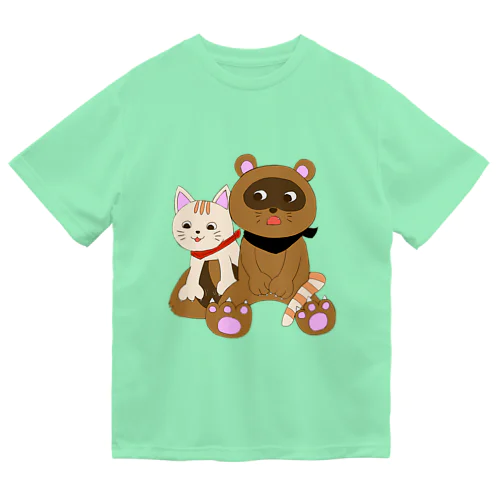 たぬきとにゃんこ(改) ドライTシャツ