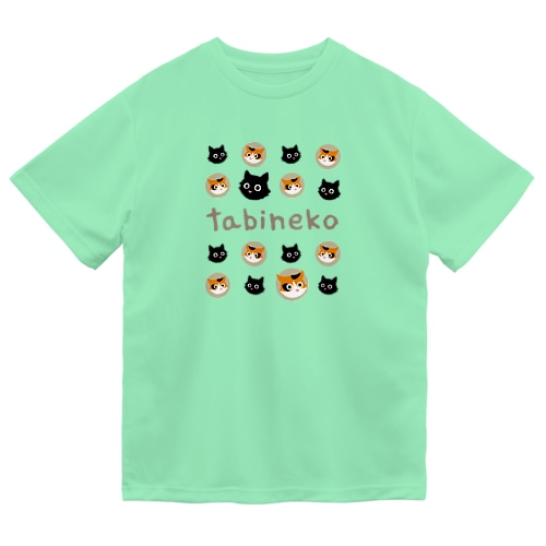 たびねこ-かおドット Dry T-Shirt