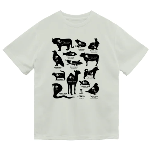 ヨガガイコツ 動物ポーズ シルエット Dry T-Shirt