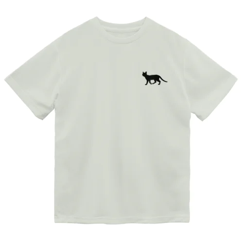 [☆両面] 猫の手も借りたい(ブラック)【視力検査表パロディ】 ドライTシャツ