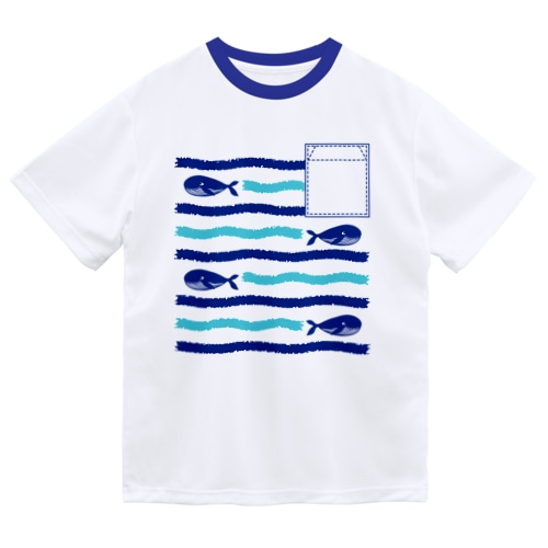 くじらボーダー Dry T-Shirt