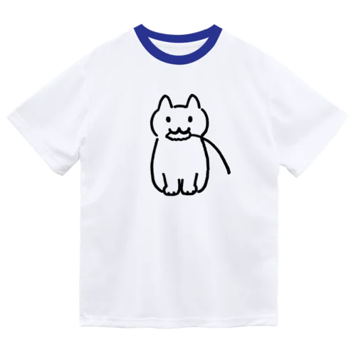 ねこじゃらしとネコ　シンプル ドライTシャツ