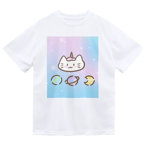 🦄ゆにねこ🦄ロゴ入り×ピンク(髪色) Dry T-Shirt