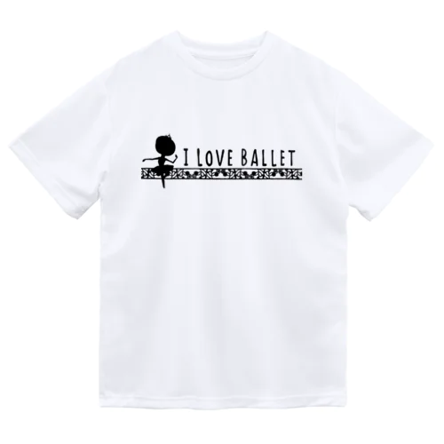 バレリーナ・影01（I LOVE BALLET-2/黒/透過） Dry T-Shirt