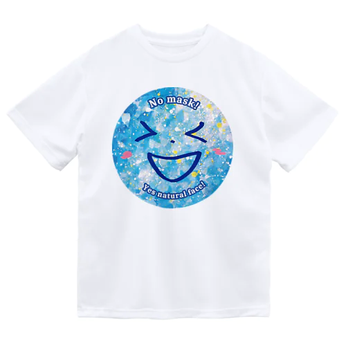 爽やかスマイル デザイン 半紙コラージュ ノーマスク Dry T-Shirt