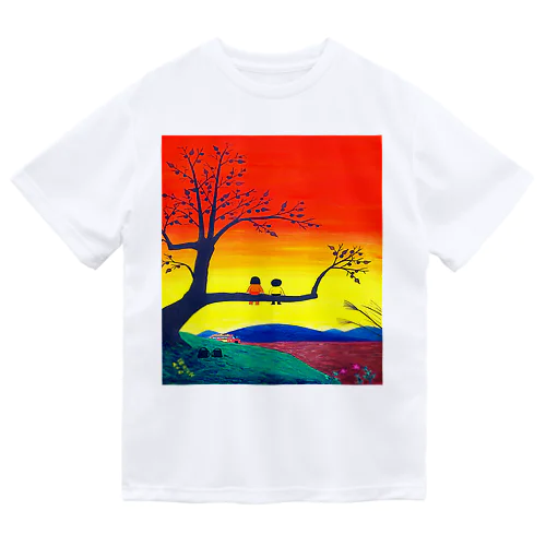 アートとメルヘンと創作の森　ノスタルジック　絵画　茜色の空　秋野あかね Dry T-Shirt