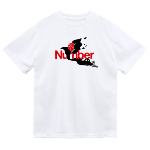 Numberオバケ バスケレッド ドライTシャツ